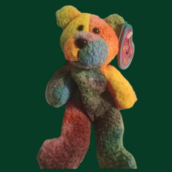 🩷Full of Beans 6.5" Rembrandt the bear  rainbow Y2K Avon  1999 - Picture 1 of 3